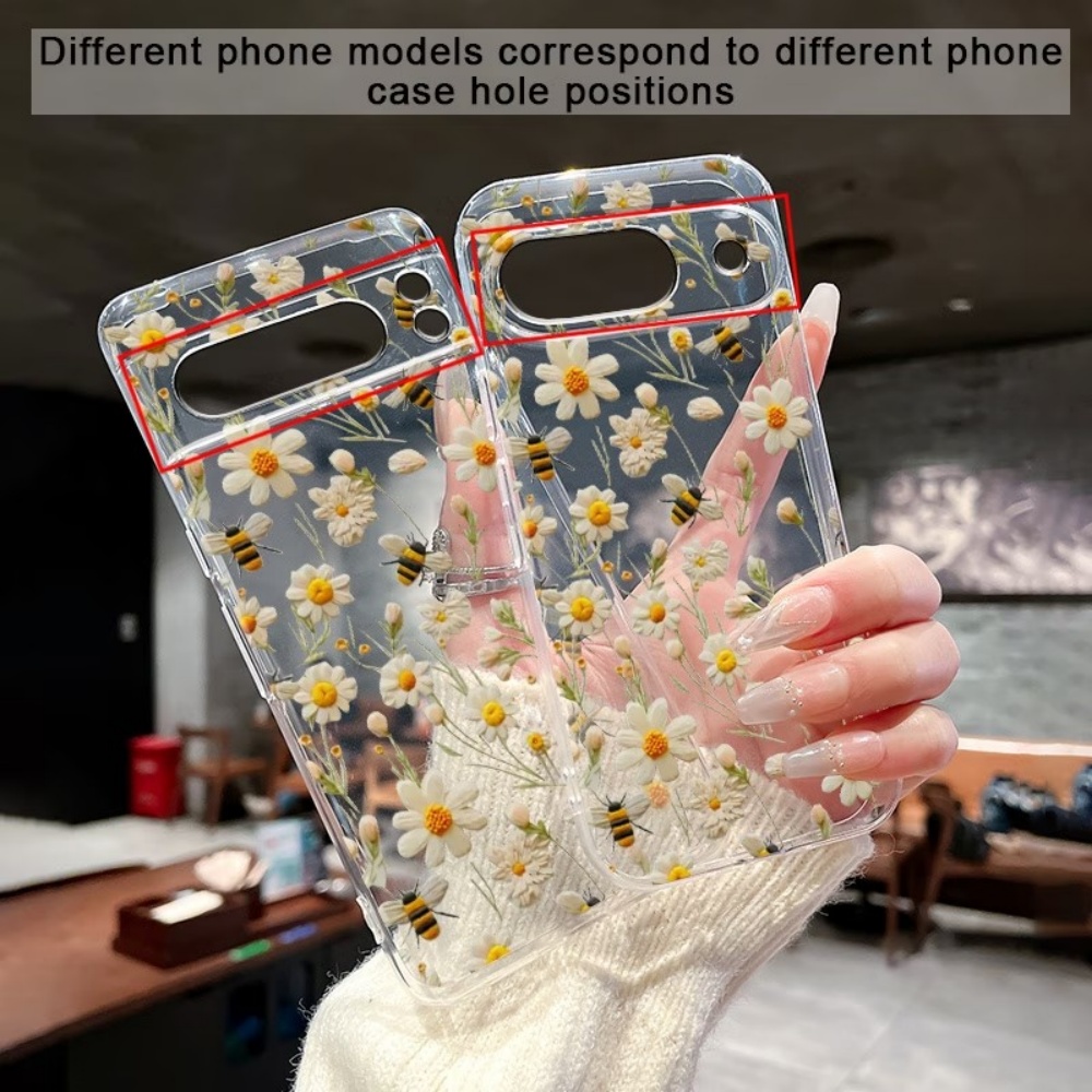 귀여운 꿀벌 꽃무늬 소프트 투명 폰 케이스 (구글 픽셀 - Google Pixel 9 Pro 리뷰 및 가격